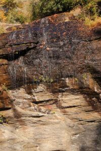 Close up of Bridal Veil Falls in Highlands, NC