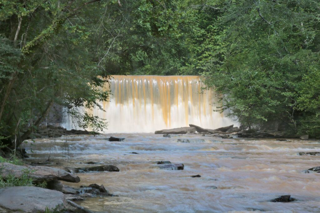 View of the falls from the creek