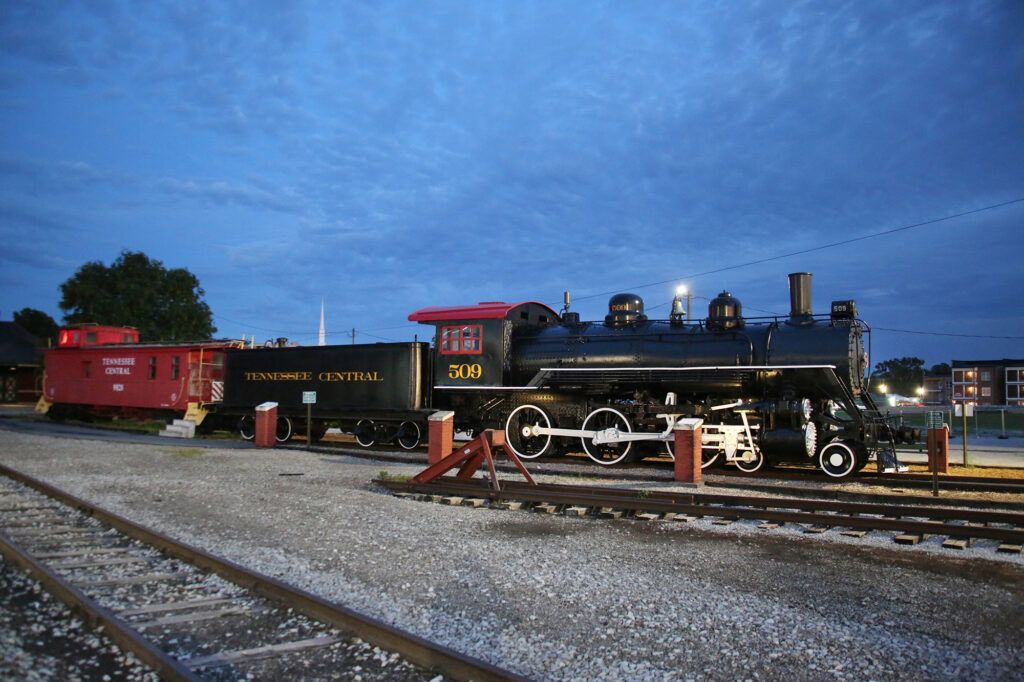Cookeville Rail Museum Train at Night